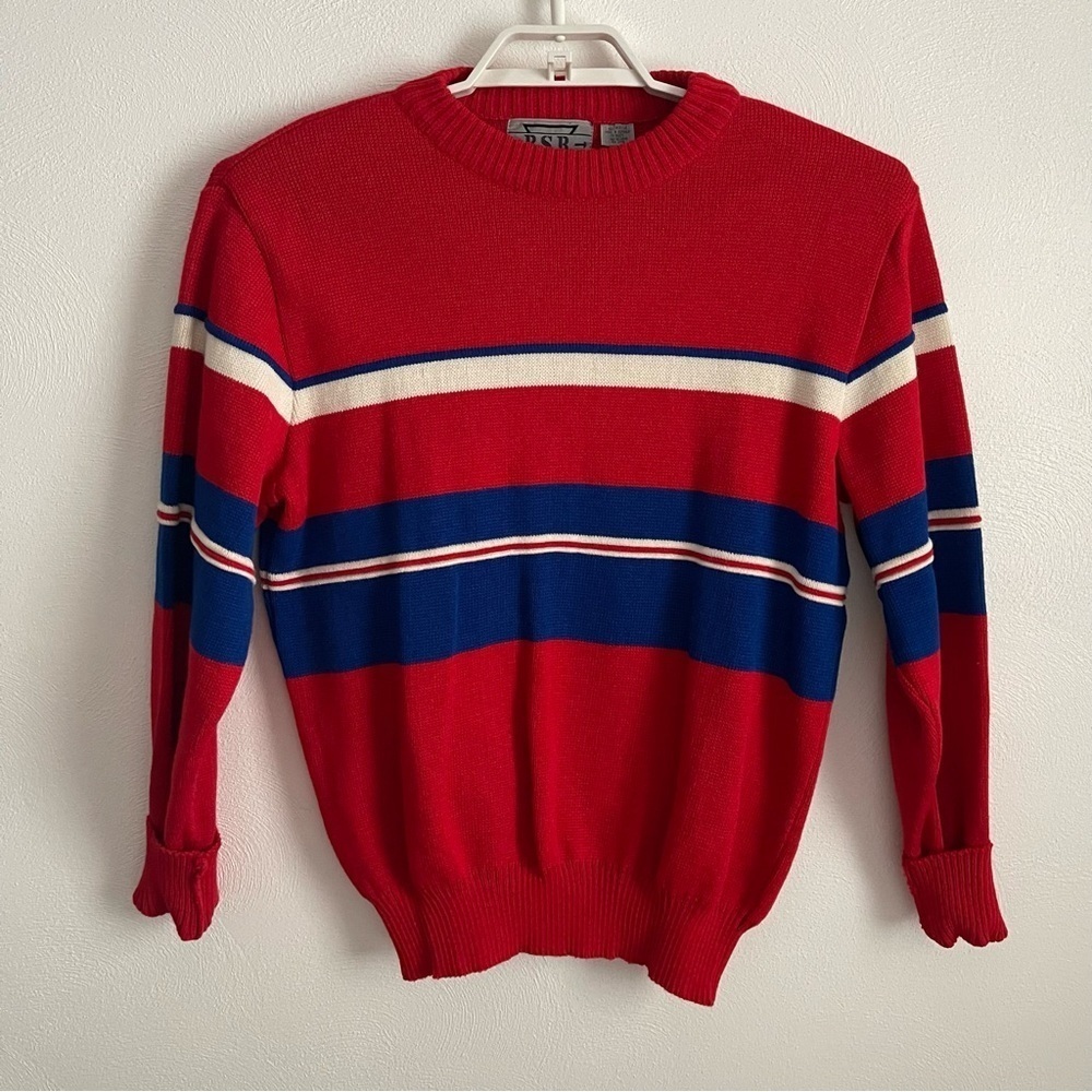 Vintage B.S.R. Color block sweater excellent Condition. Size large.